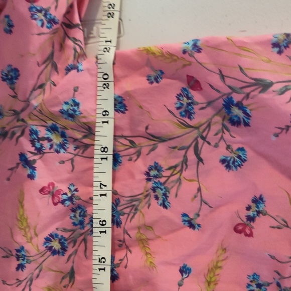 J. Crew Liberty Fabric Pink Cotton Floral Wheat Bouquet Ruffled size medium - Picture 8 of 11